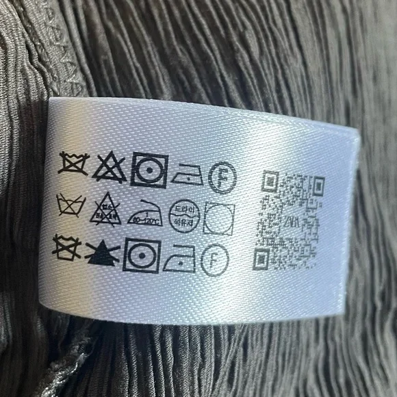 Zara Textured Crinkle Pants Women’s XS Gray Drawstring Pull on Casual Dressy EUC - Picture 15 of 15